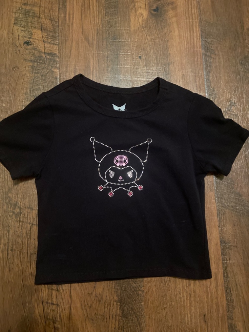 Sanrio T-Shirt  Kuromi Hello Kitty Tee Top Sz S Rhinestone 95%Cotton